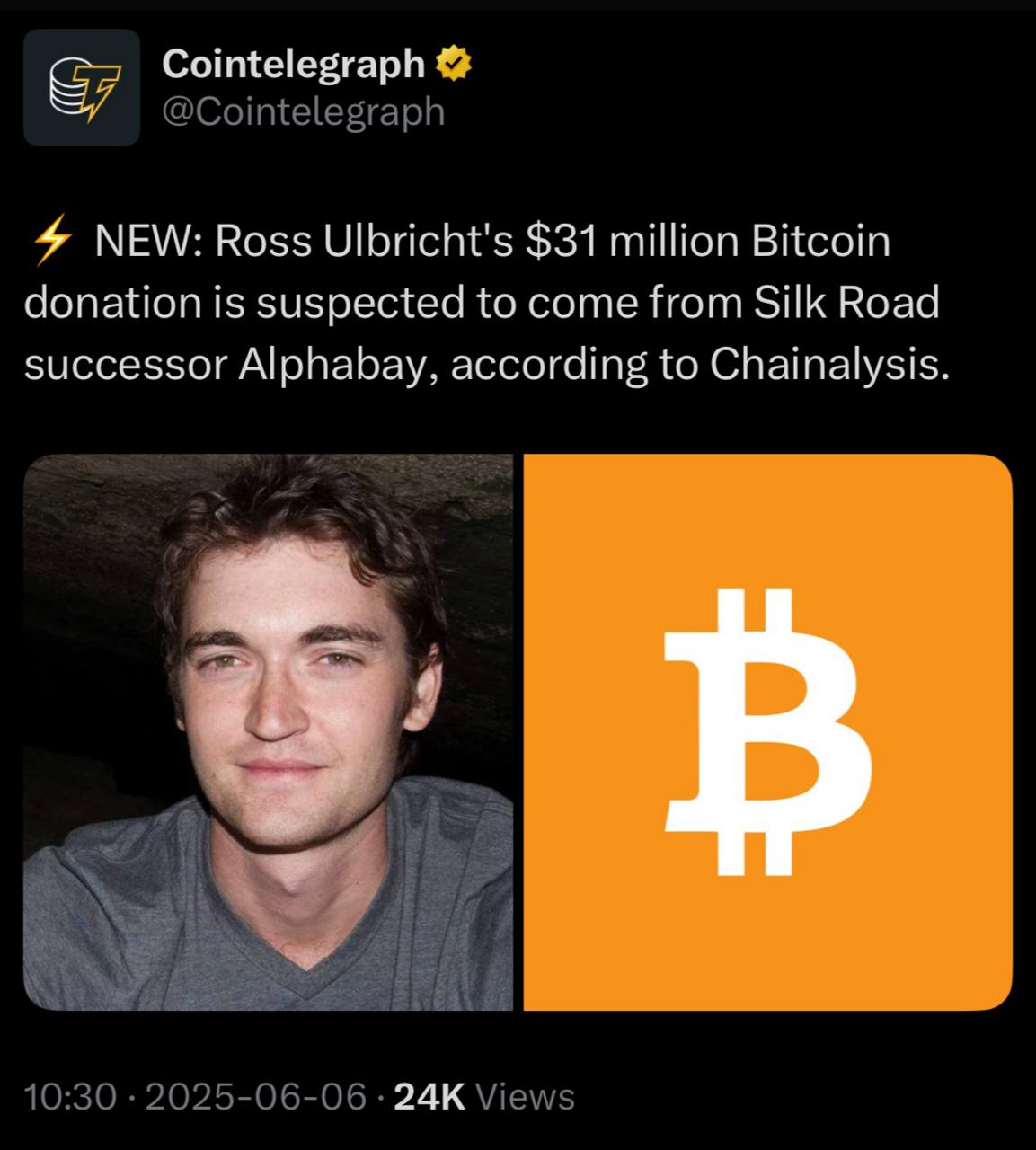 Кто подарил основателю Silk Road Россу Ульбрихту $31 млн?