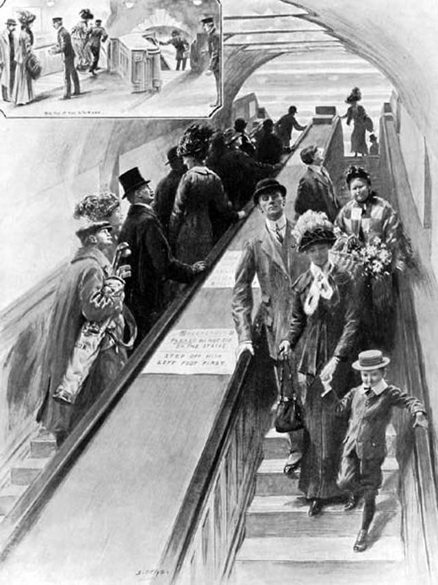 В Лондоне, в 1911 году заработал первый эскалатор. - Загадка!
