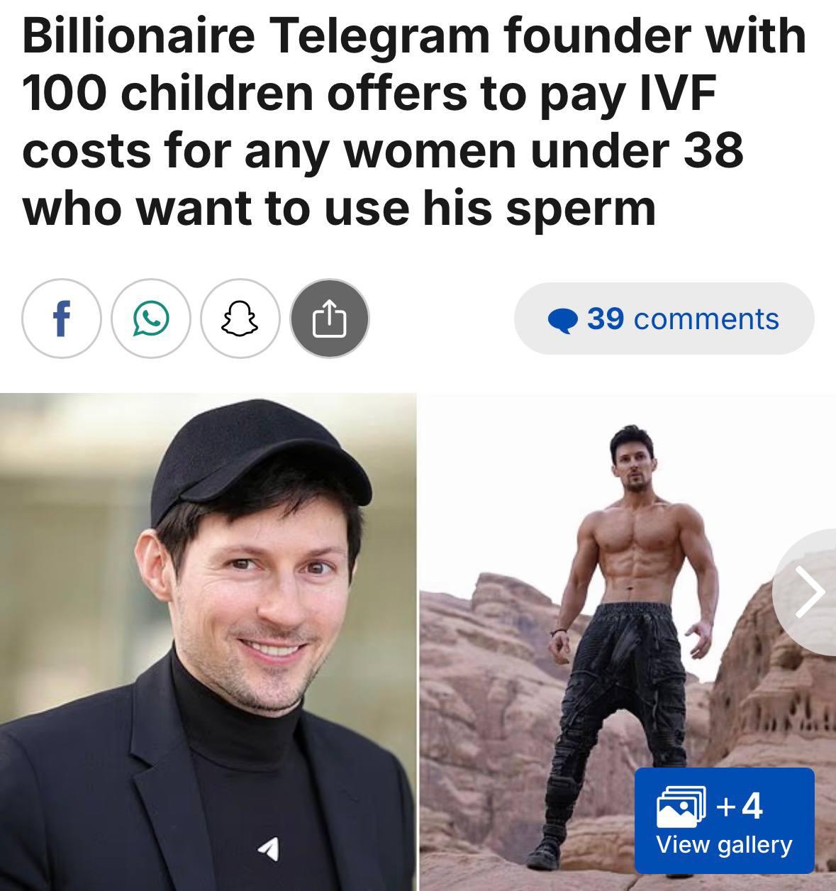 Дуров плодит наследников: Оплатит ЭКО любой женщине и поделит состояние