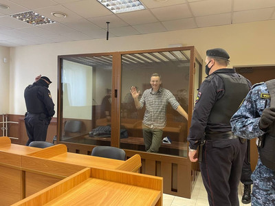 Навальный на заседании суда (20.02.2021)