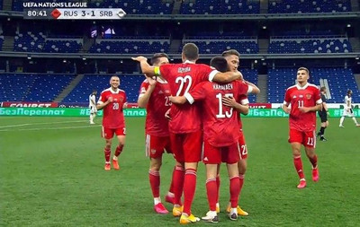 Сборная России по футболу обыграла Сербию со счетом 3-1 в первом туре Лиги наций.
